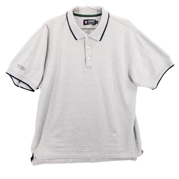 Vintage Chaps Ralph Lauren Golf Polo Shirt Mens Extra Large Gray 1/4 Button Logo - Picture 1 of 5